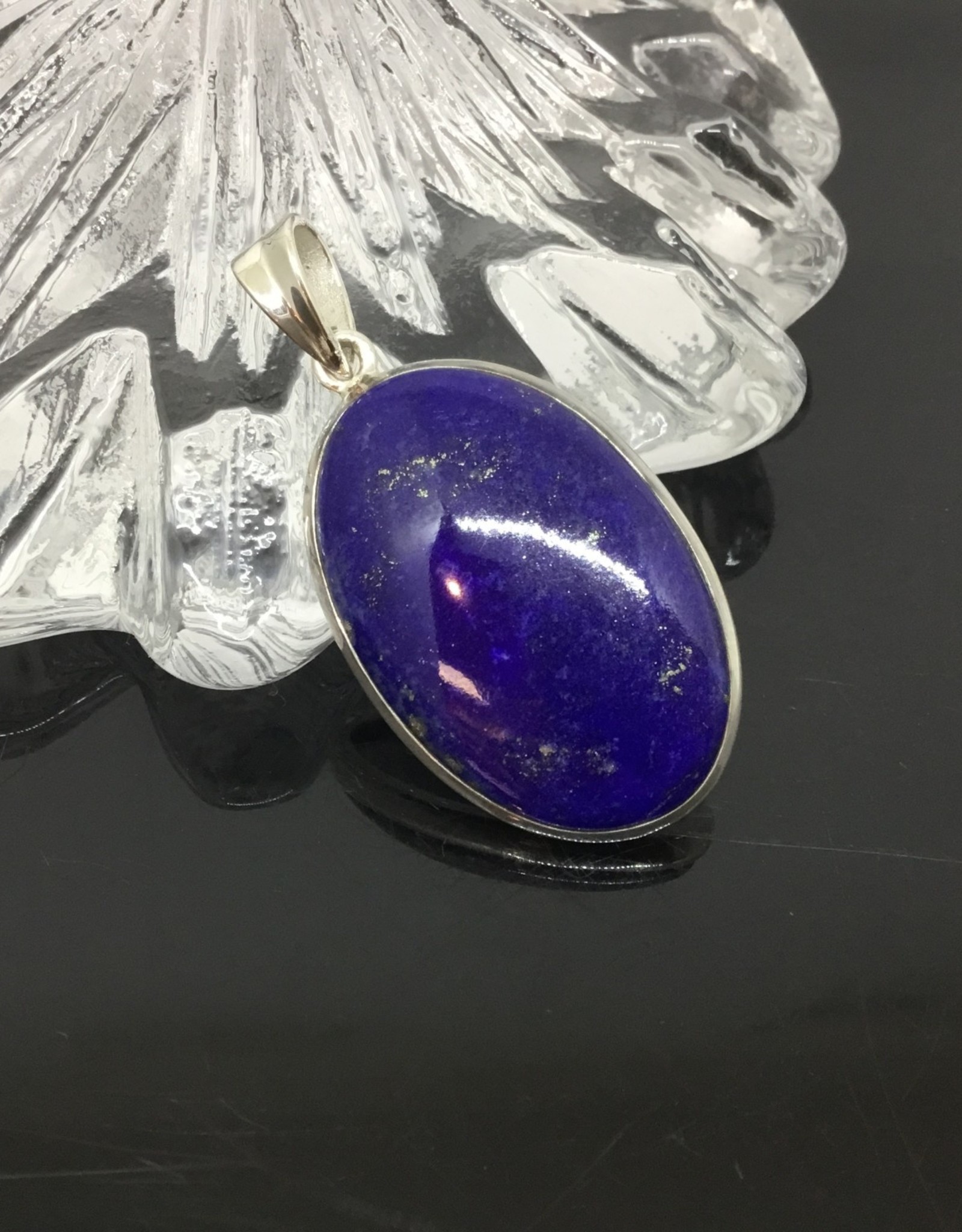 Lapis Lazuli Oval Silver Pendant