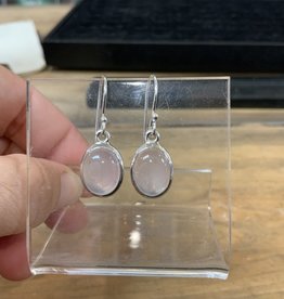 Rose Quartz Oval Earrings