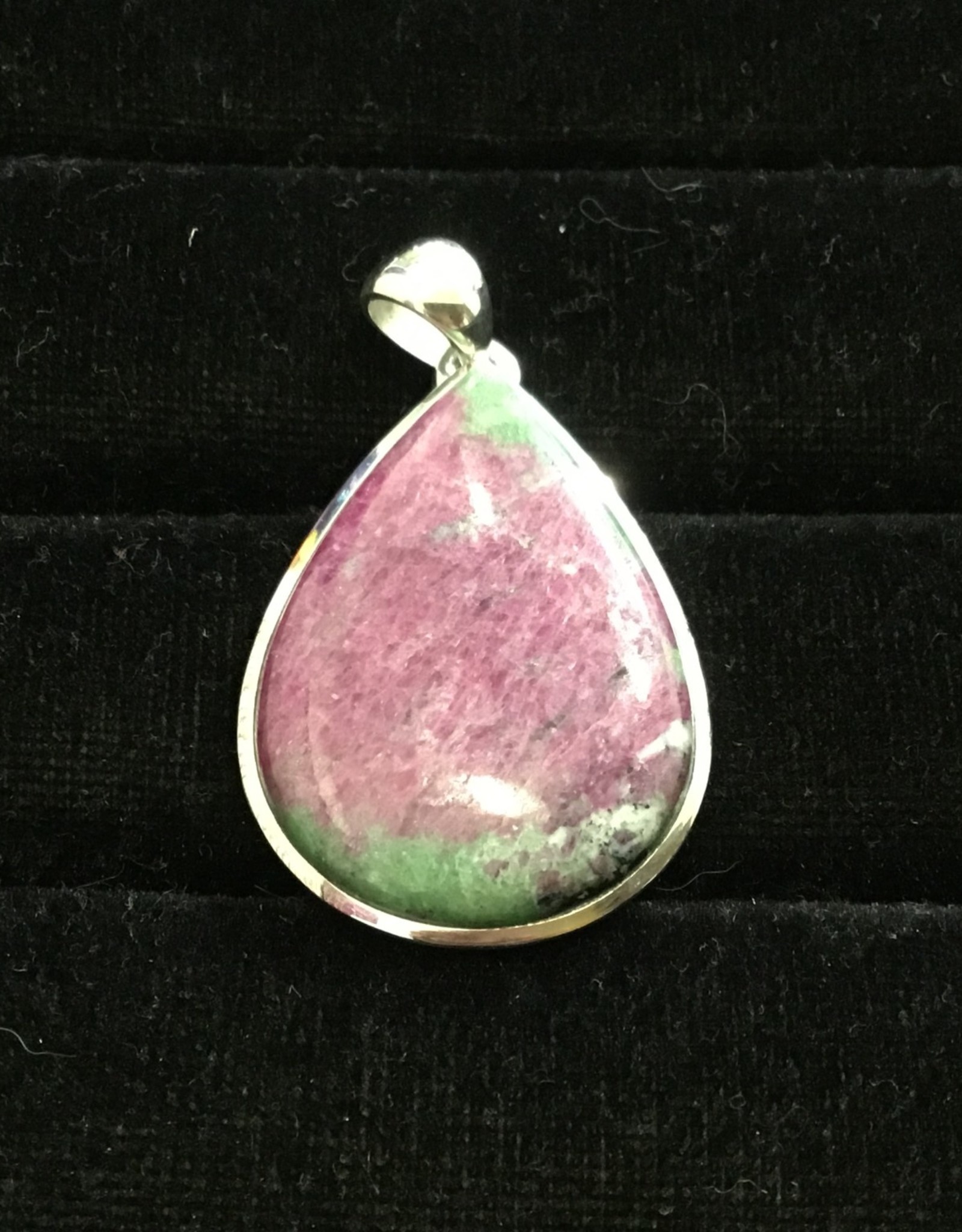 Ruby Zoisite Silver Pendant