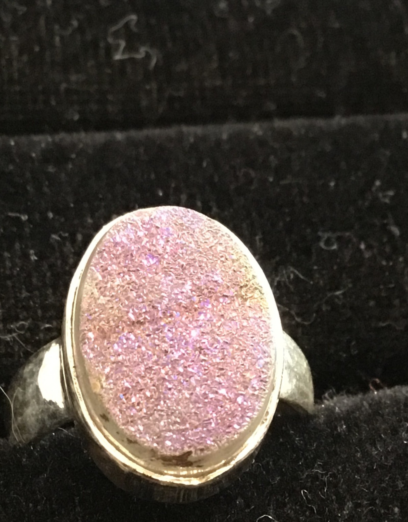Coloured Druzy Silver Ring