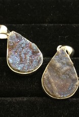 Coloured Druzy Silver Pendant