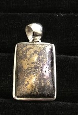 Gold Pyrite Silver Pendant