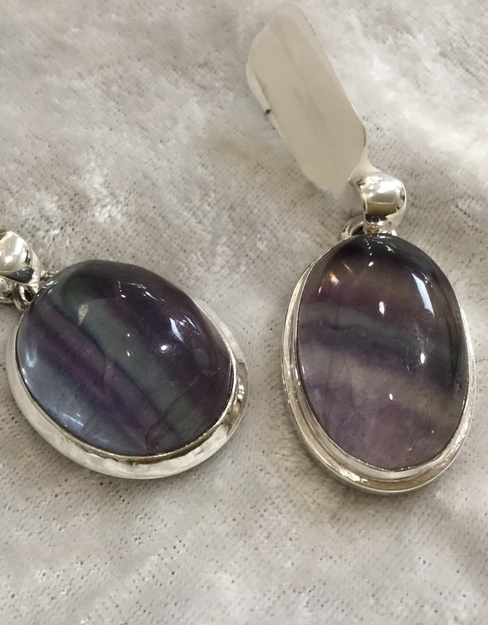 Fluorite Silver Pendant