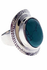 Tourquoise Ring Shield of Goodness Sterling Silver Size 9