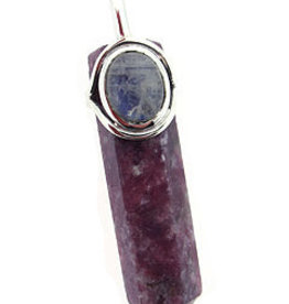 Lepidolite Point with Moonstone