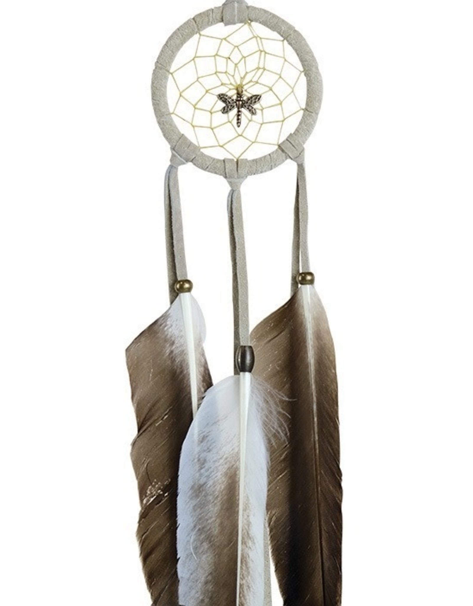 2" Dreamcatcher Vintage Dragonfly Duck Feather