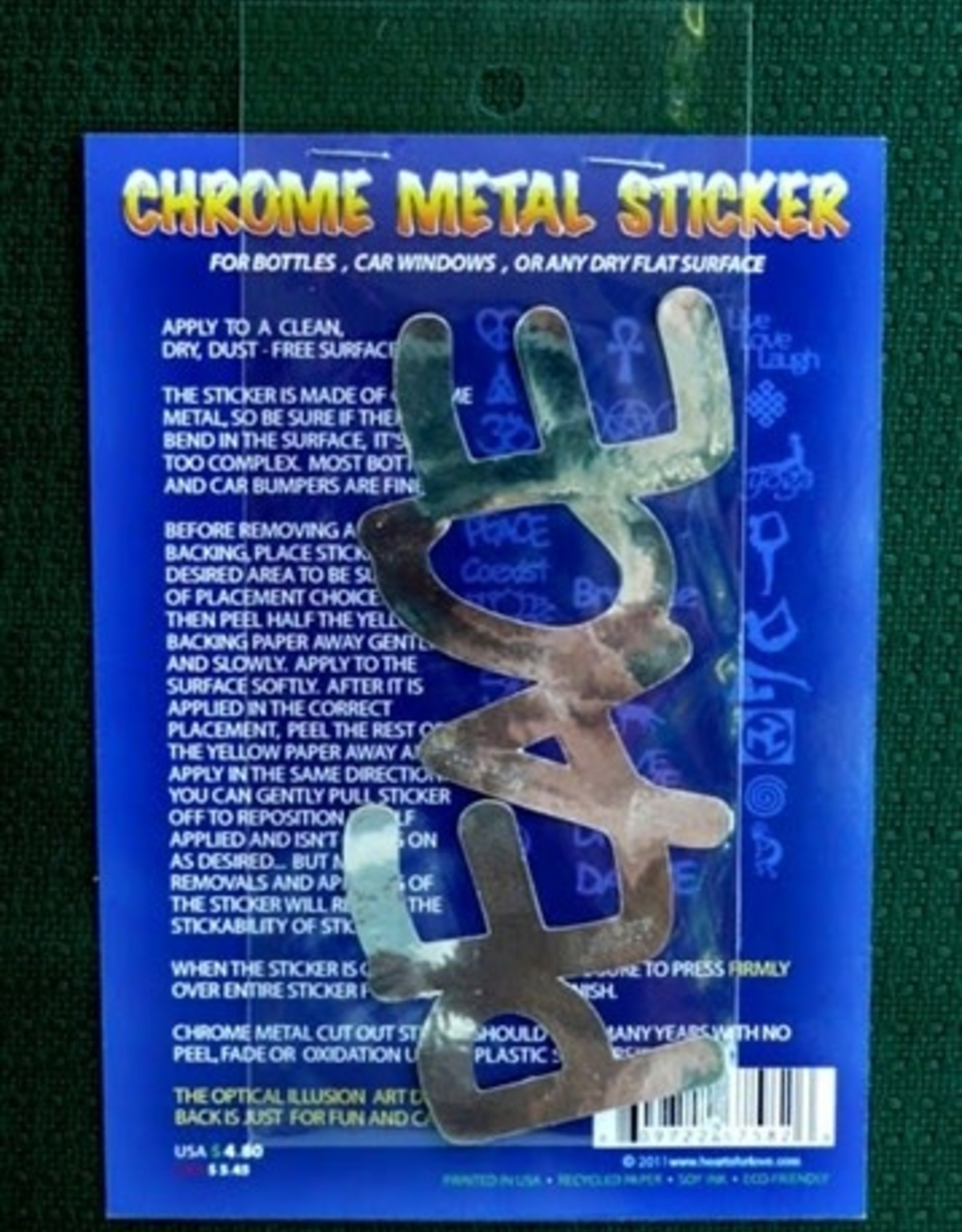 Peace Chrome Metal Sticker