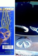 Chrome Metal Sticker Peace Wings