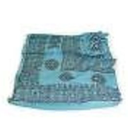 Meditation Yoga Prayer Shawl - OM Turquoise Large