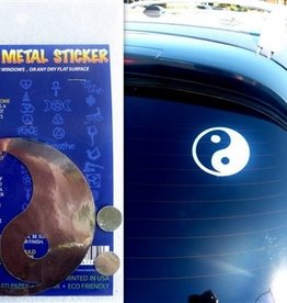 Chrome Metal Sticker Ying Yang