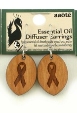 Wood Diffuser Earrings with Glass Beads