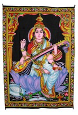 Tapestry Hand Painted Saraswati