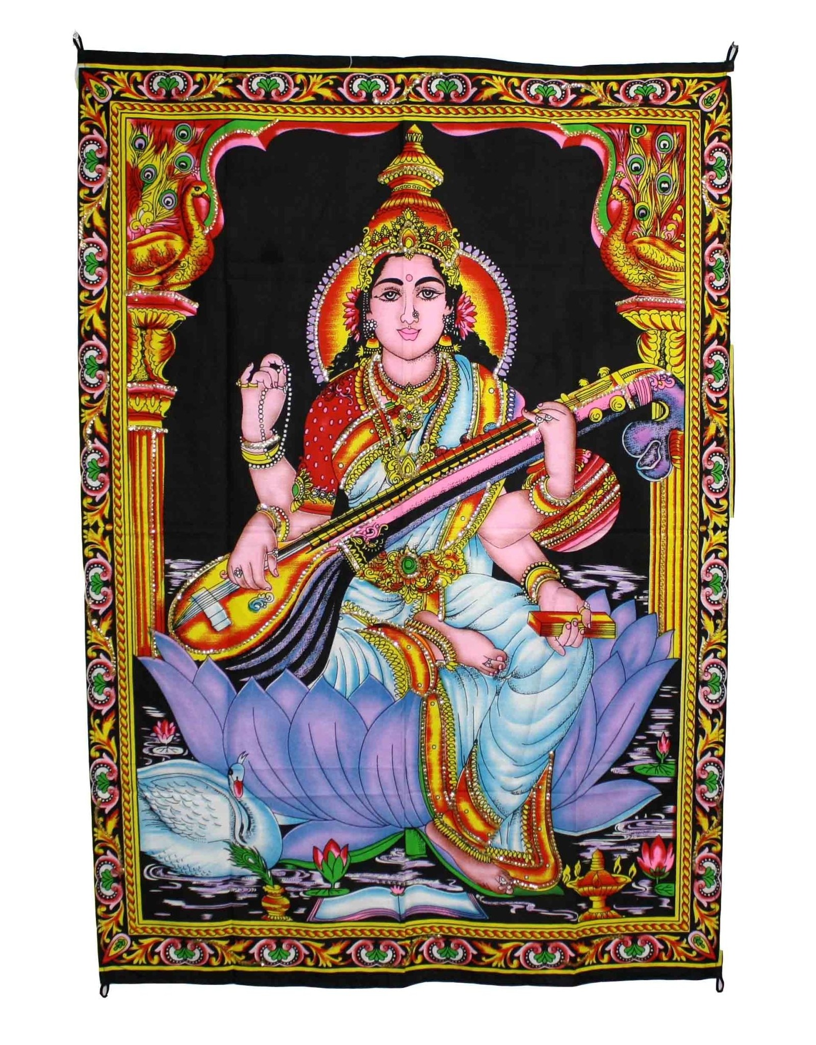 Tapestry Hand Painted Saraswati