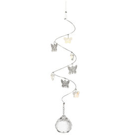 Crystal Spiral Mobiles - Pewter Charms