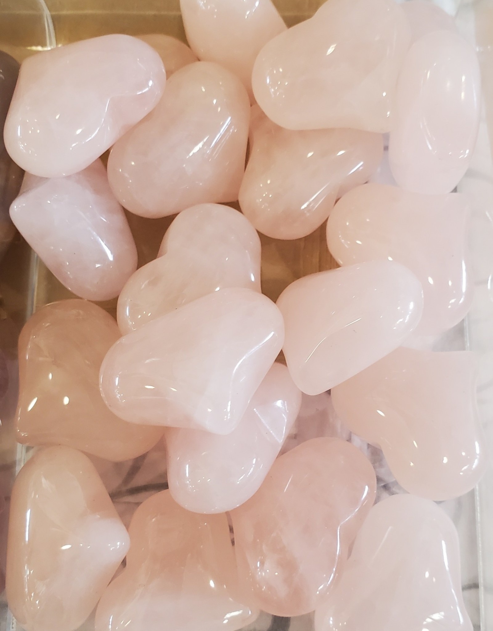 Rose Quartz Puff Heart 25 mm