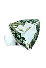 Green Amethyst Gem Ring Sterling Silver