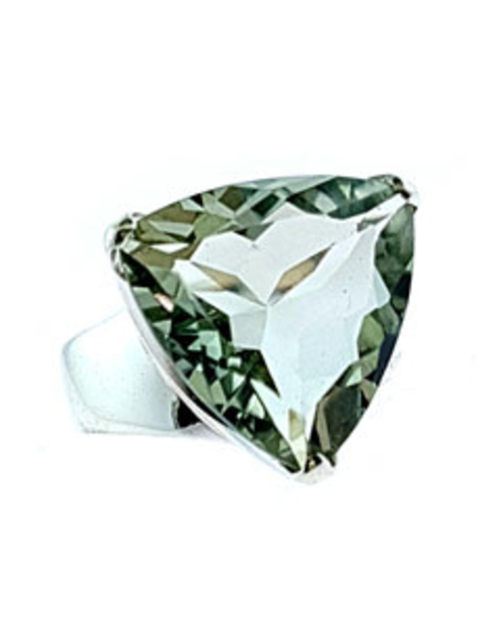 Green Amethyst Gem Ring Sterling Silver