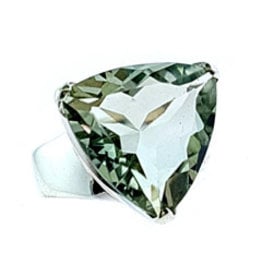 Green Amethyst Gem Ring Sterling Silver Green Amethyst Gem Ring Sterling Silver
