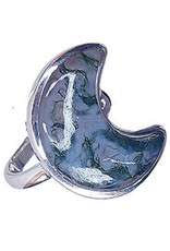 Mossagate Moon Ring