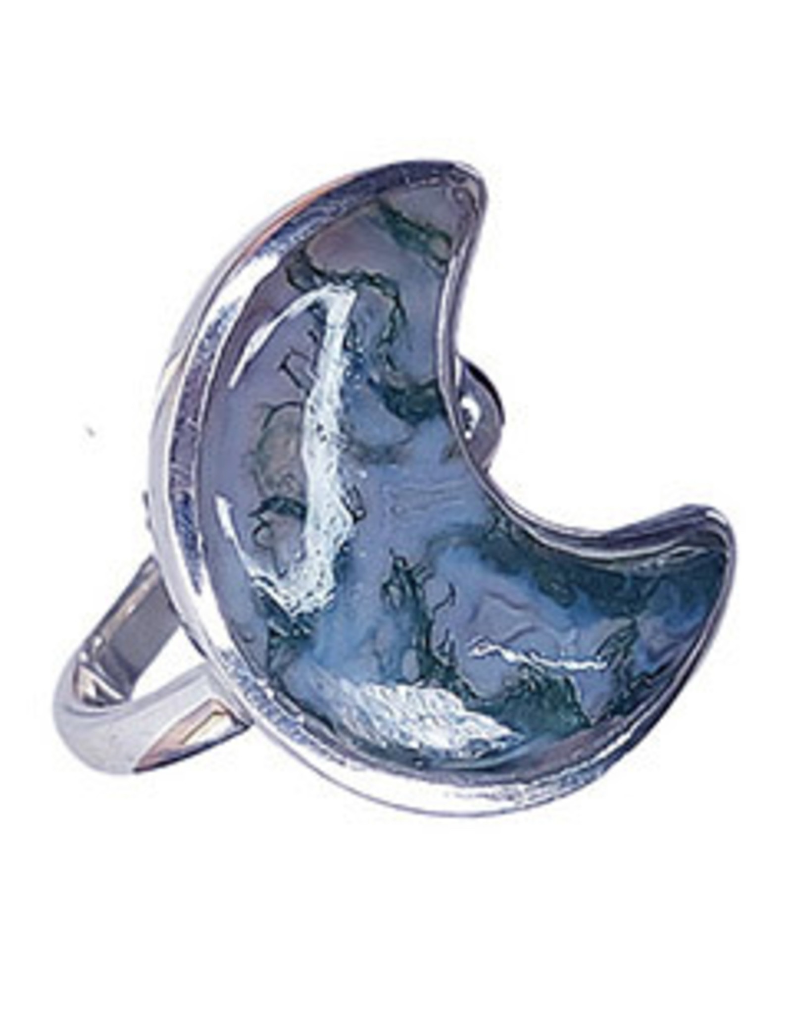 Mossagate Moon Ring