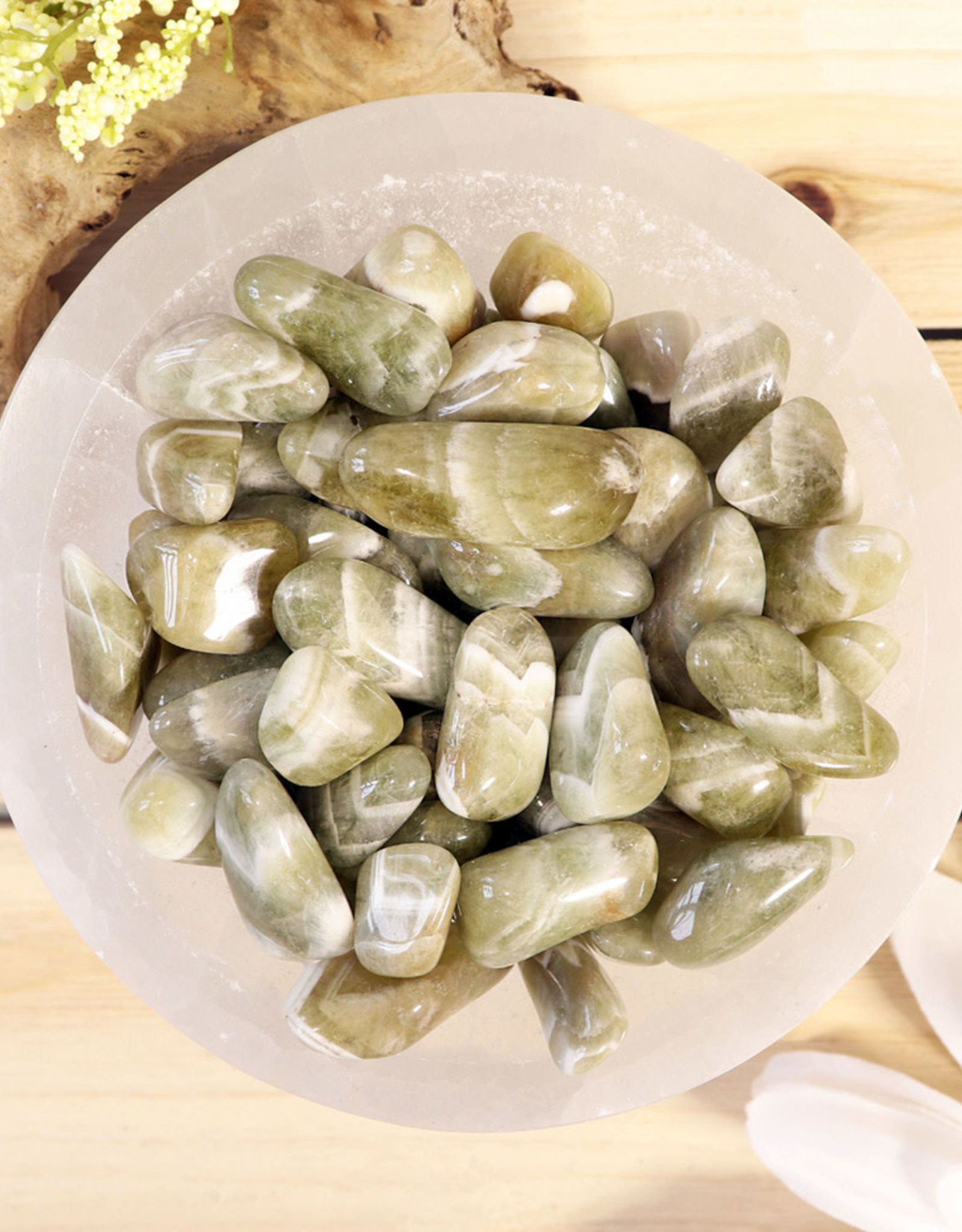 Green Amethyst Tumbled Stones – Prasiolite