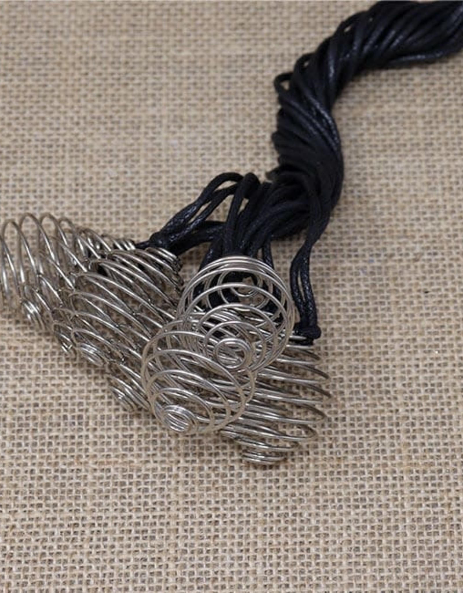 Silver Spiral Cage Necklace