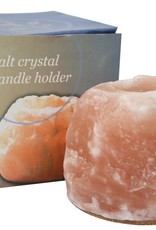 Himalayan Salt Crystal Candle Holder [Small] 4" Diameter