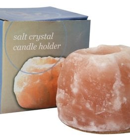 Himalayan Salt Crystal Candle Holder [Small] 4" Diameter