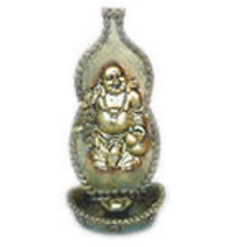 Hanging Incense Holder, Happy Buddha metallic