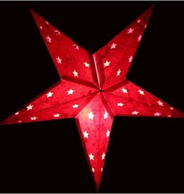 Paper Star Lantern Red Batik