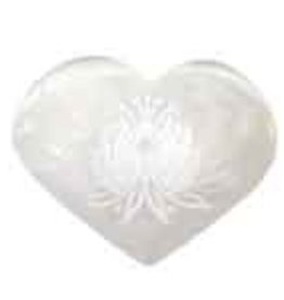 Selenite Engraved Palm Stone