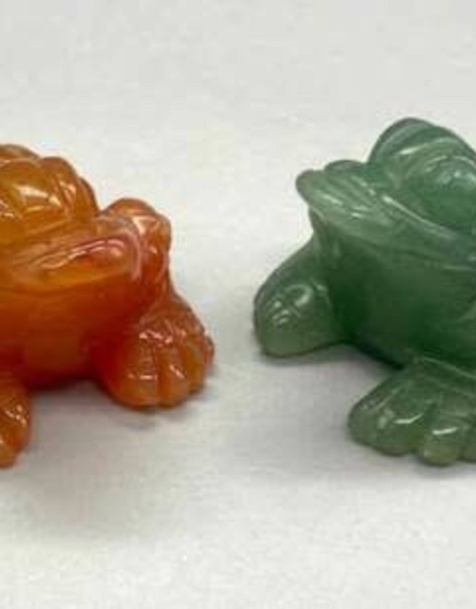 AVENTURINE & RED AGATE - CHINESE FROG Set of 2