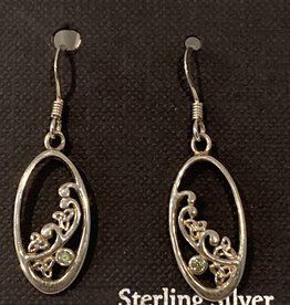 Oval Silver Dangle with Peridot