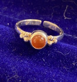 Impetus Jewellery Inc. Small Carnelian Round Silver Ring