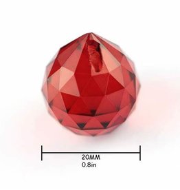 Window Crystal - 20mm Bordeaux Red Ball