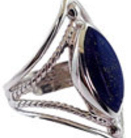 Lapis Lazuli Stone Gallery Ring