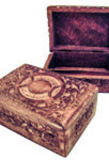 Wood Box Carved - 4x6x2.2"