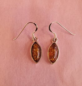 Distinctive by Design Silver Amber Earrings