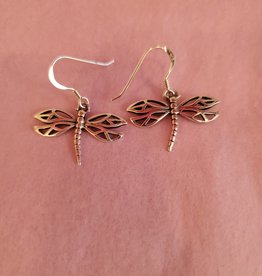 Distinctive by Design Silver Dragonfly Dangle Earrings