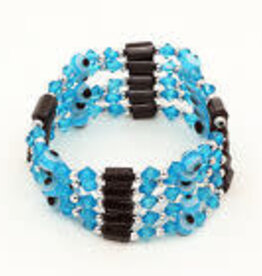 Magnetic Therapy Hematite & Evil Eye Crystal Bead Wrap Necklace/Bracelet Magnetic Therapy Hematite & Evil Eye Crystal Bead Wrap Necklace/Bracelet