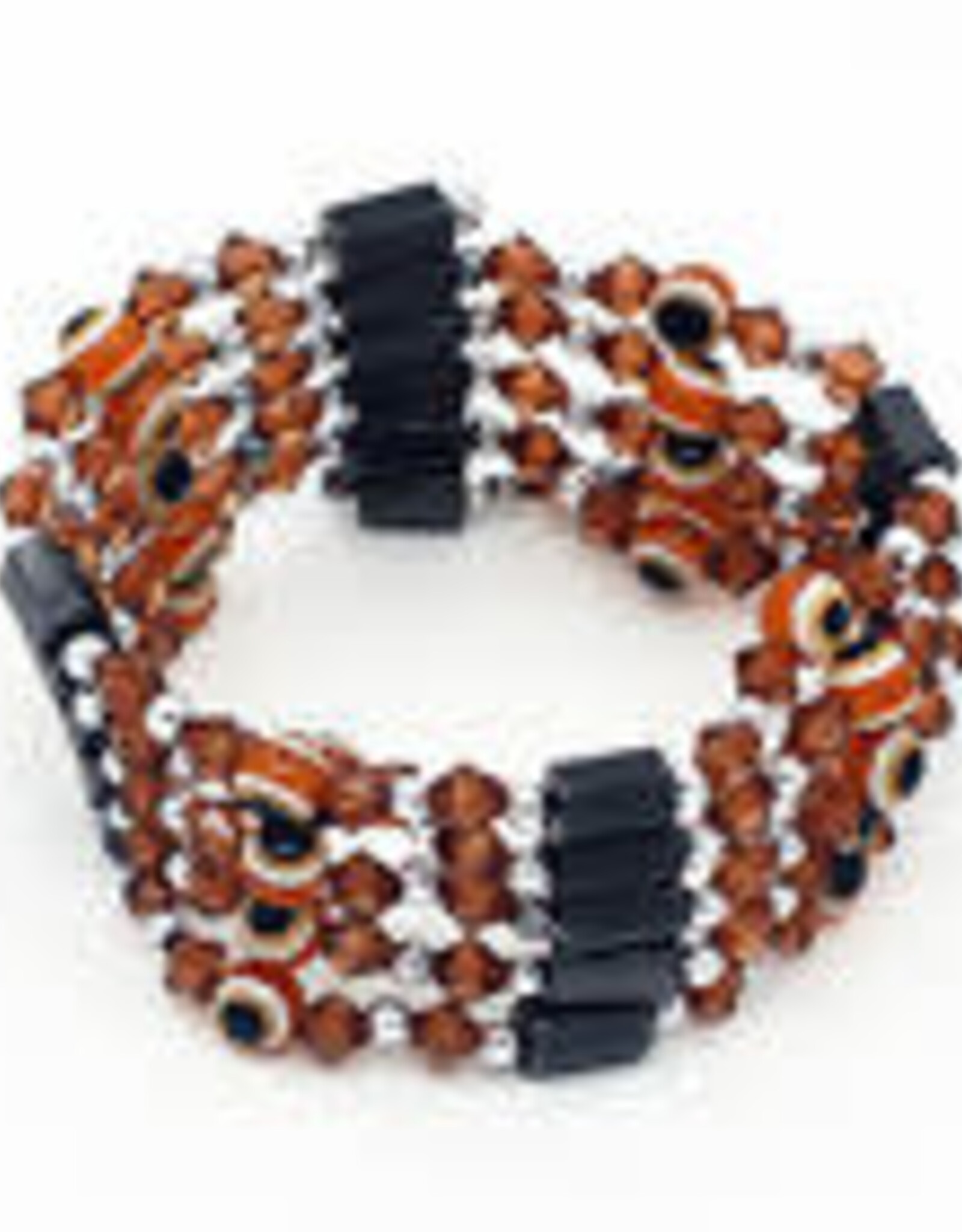 Magnetic Therapy Hematite & Evil Eye Crystal Bead Wrap Necklace/Bracelet