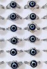 Evil Eye Silver Alloy Ring Assorted Sizes