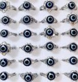 Evil Eye Silver Alloy Ring Assorted Sizes