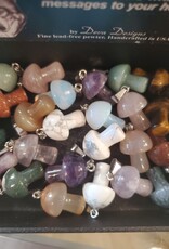 Mushroom Pendant Assorted Stones