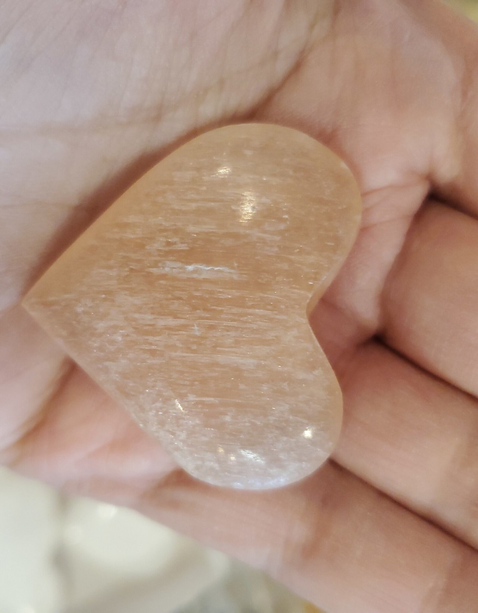 Orange Selenite (Satin Spar) Heart 4 cm