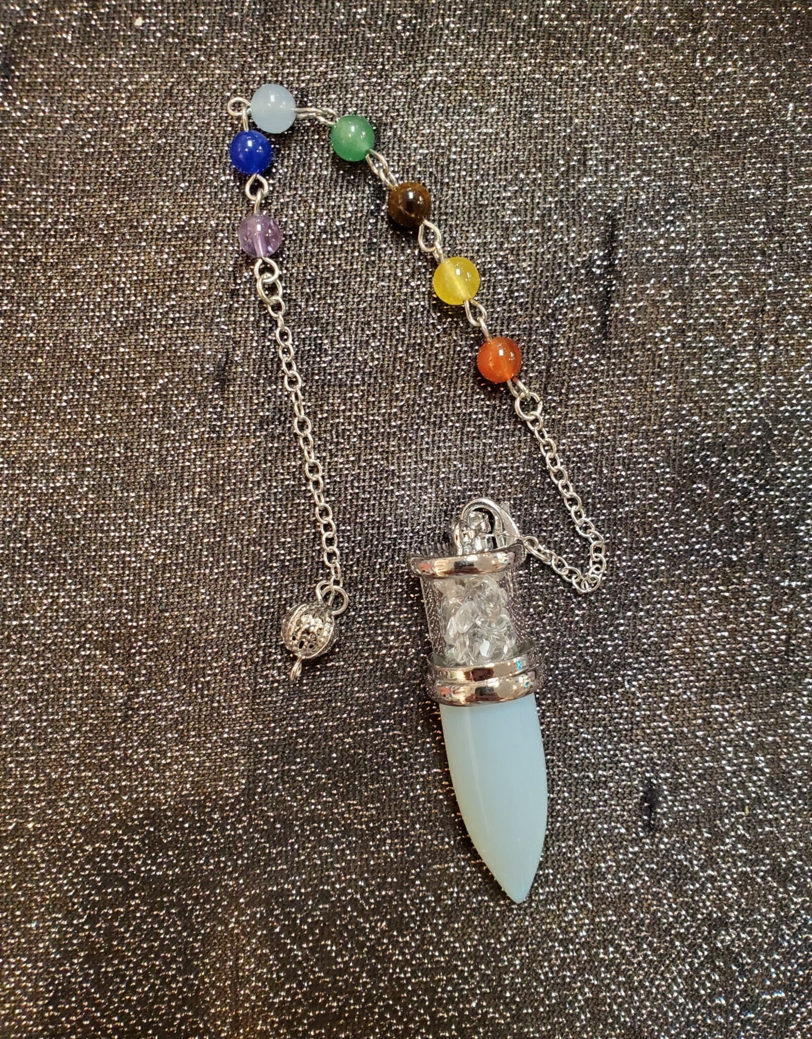 Pendulum Bullet/Glass Chamber w/Chakra Chain