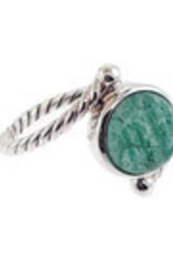 Twisted Silver Wrap Jade Ring