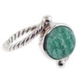 Twisted Silver Wrap Jade Ring