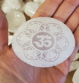 Selenite Etched Palm Stones
