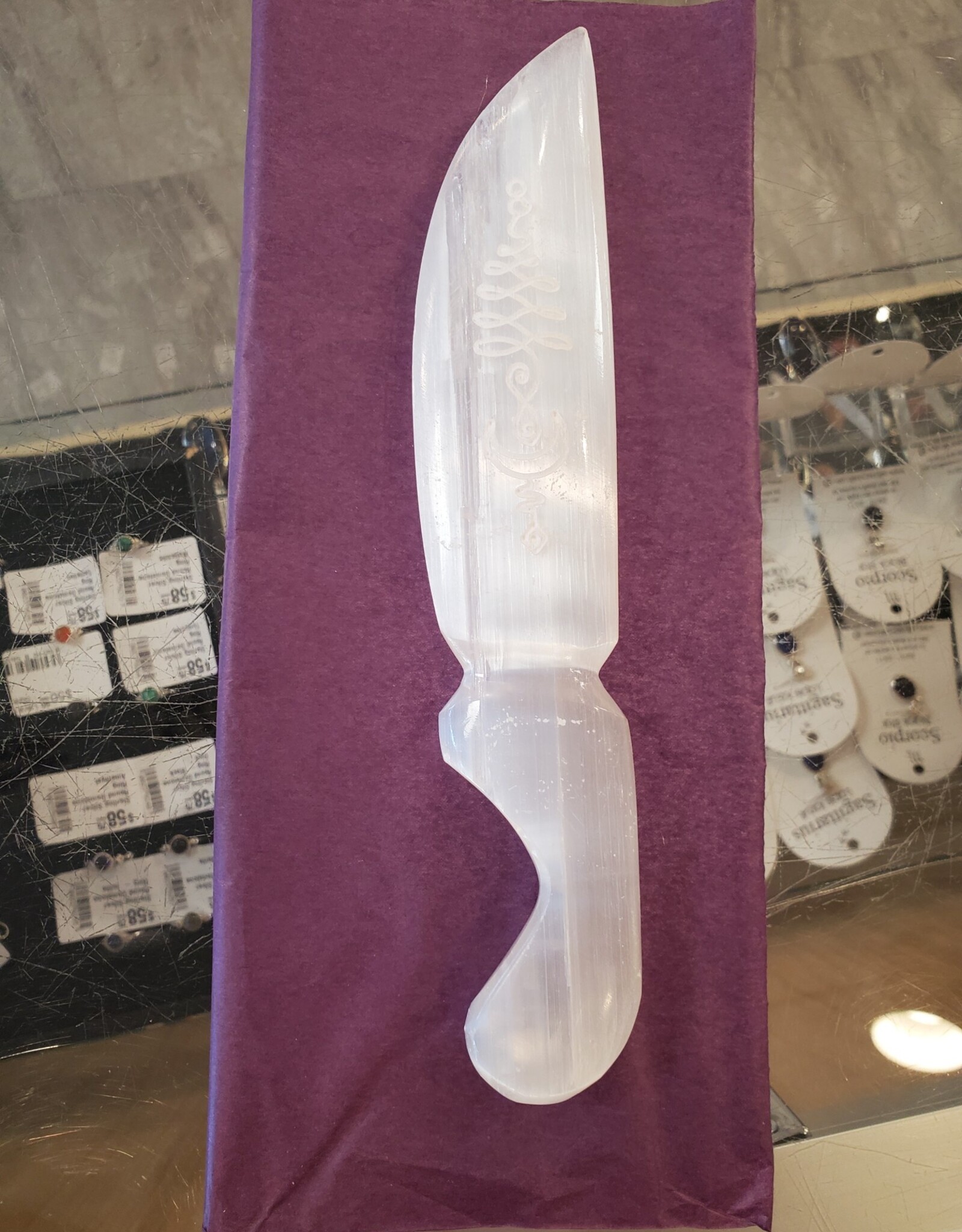 Selenite Athame Carved Large